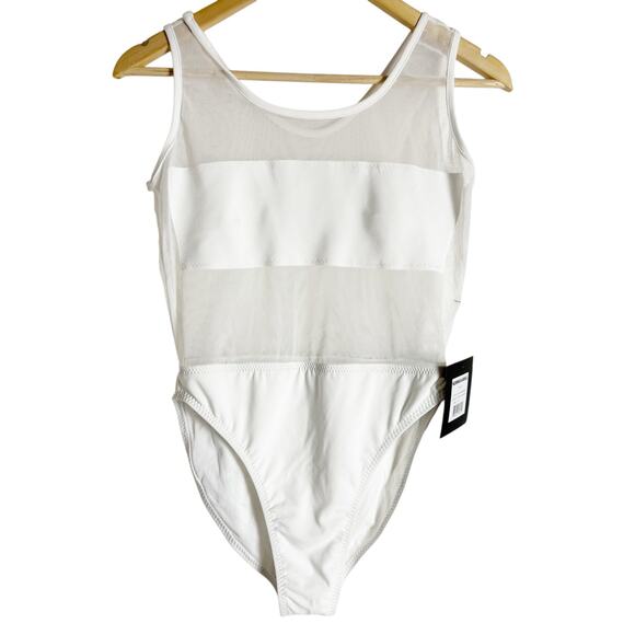 Norma Kamali Dash Dash Mio White Mesh One Piece Swimsuit Size Medium - Picture 4 of 12